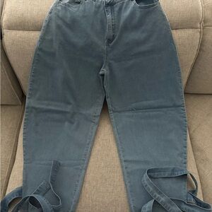 Fashion Nova Slate Blue Jeans Overalls